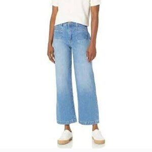 PAIGE nellie wide leg cropped HYDEN light wash denim culotte jeans 27